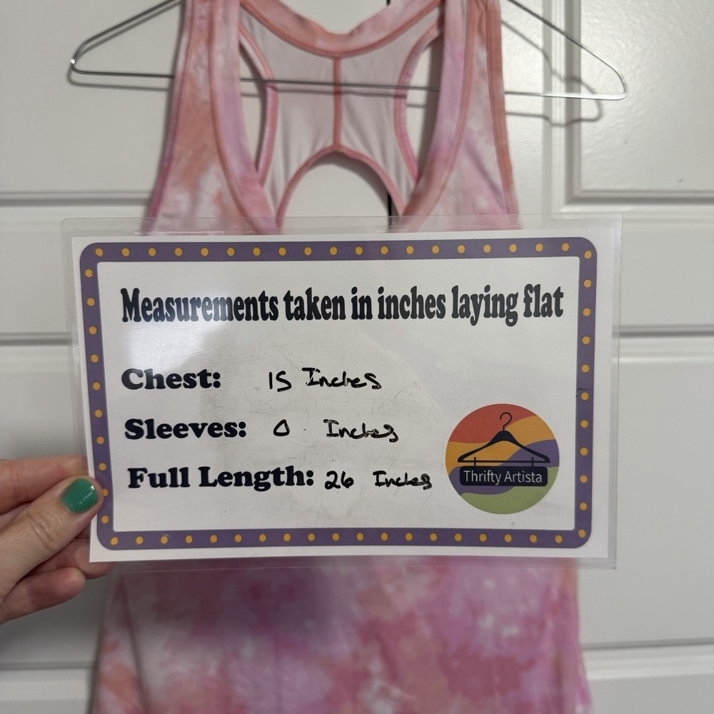 Athleta Womens Pink Tie Dye Racerback Keyhole Activewear Tank Top Size Small - Picture 2 of 11